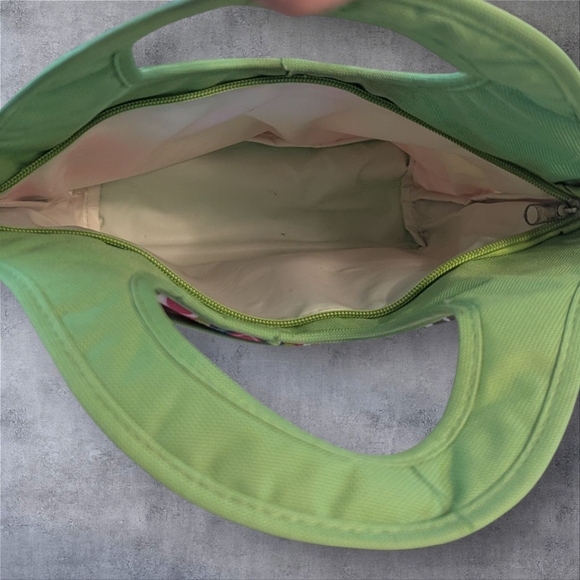 Floral Handled, Zip Top, Insulated W Pocket Lunch Medication Bag 13"Lx12"Wx4"D - Picture 11 of 12